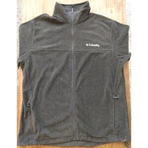 Columbia Full‎ Zip Fleece Long Sleeve Gray Jacket Men's Size Large